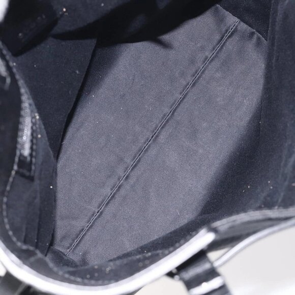 GUCCI GG Canvas Tote Bag Black Silver 107757 Auth - Picture 12 of 15